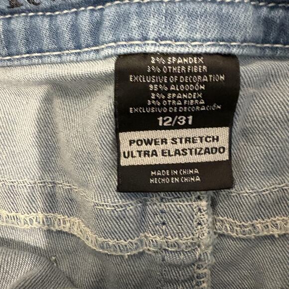 Knox Rose‎ Jeans Womens 12 / 31 Mid Rise Skinny Blue Denim Bling Pockets Stretch - Picture 15 of 16